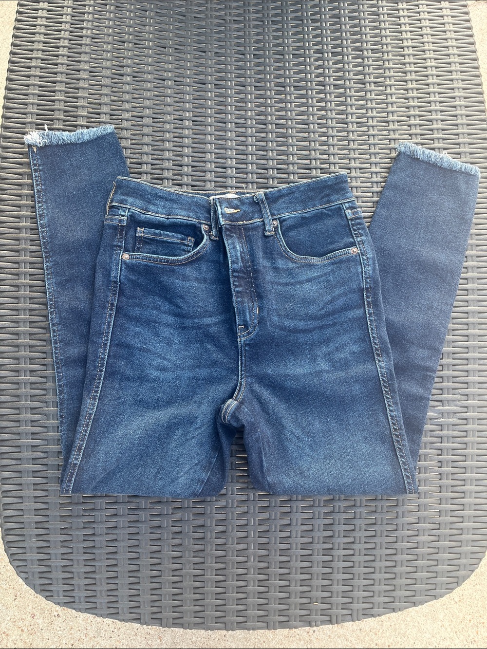 We The Free Dark Blue High-Rise Slim Jeans